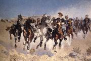 Dismounted:The Fourth Trooper Moving the Led Horses Frederic Remington